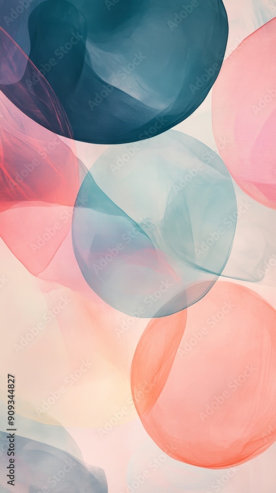 Aufkleber abstract colorful overlapping translucent circles on a light background. modern art and design conce