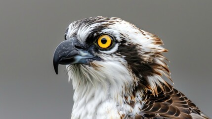 Fototapeta premium a sharp-eyed osprey portrait by a river
