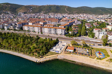 Korfez, Kocaeli, Turkey. Korfez is a town in Kocaeli province, Turkey. Aerial view with drone.