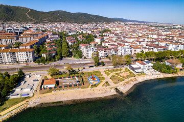 Korfez, Kocaeli, Turkey. Korfez is a town in Kocaeli province, Turkey. Aerial view with drone.