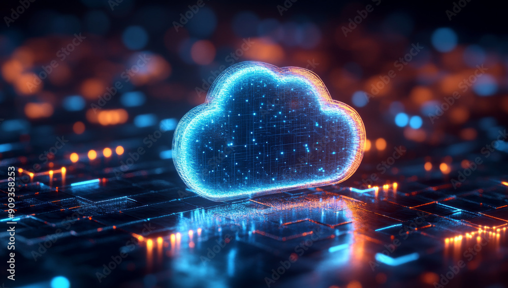 Poster a refined and professional app icon design for cloud storage, using white with blue highlights, in a
