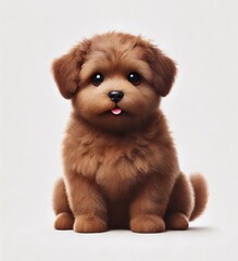 The puppy is sitting.