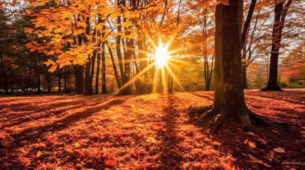 A tree with leaves that are orange and yellow.