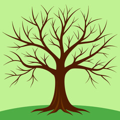 Tree Without Leaves Silhouette Vector Illustration - SVG Design for Cricut & Silhouette, Vector Clipart for T-Shirt Design, Graphic Elements & Cut Files