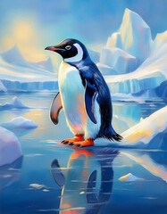 Fototapeta premium penguin on the rocks