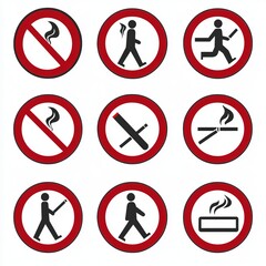 "Traffic Safety: Warning and Prohibition Signs in Vector Format"