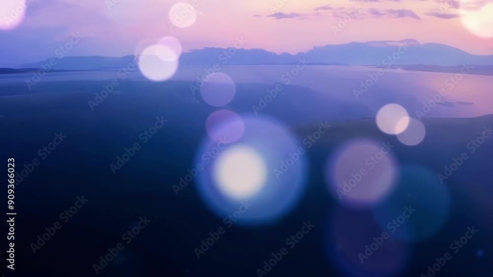 Poster the serene stillness of the lake is enhanced by the gentle bokeh of the stars creating a dreamy and 