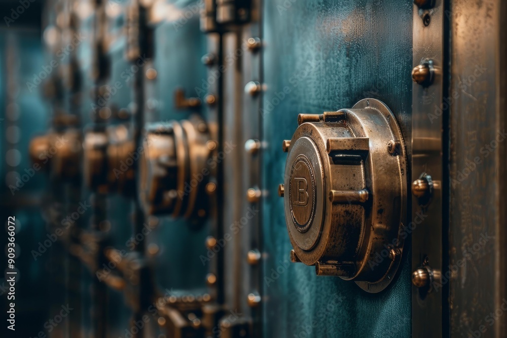 Aufkleber bitcoin cryptocurrency safe deposit box storing digital blockchain security