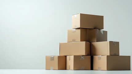 Organized Stack of Cardboard Boxes for Moving