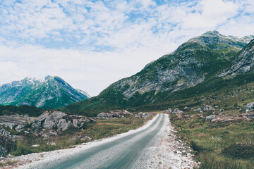 Road from a trip to the Austerdalsbreen Glacier and the Austerdalen Valley a day of July 2024, in Western Norway.