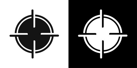 Bullseye pointer icon flat line symbol set.