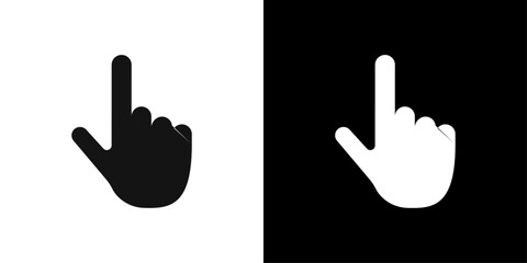 Cursor finger icon flat line symbol set.