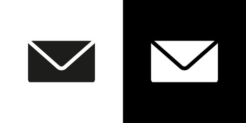 Envelope icon flat line symbol set.