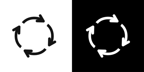 Recycle icon flat line symbol set.