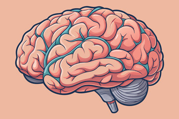 Illustration of human brain. Neurological healthcare concept design