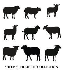 Versatile Sheep Silhouettes: Black & White Collection