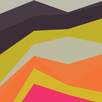 Warm Dark Multicolor Layered Peaks Various Jagged Lines Colorful Line Graph Design 318