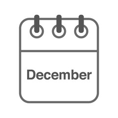 December icon vector. Daily, monthly, yearly calendar icon
