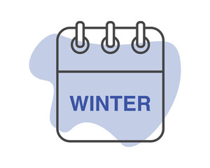 Vector of icons. Daily, monthly, yearly calendar icon. Seasons of the year winter