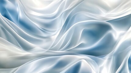 Obraz premium Abstract Wavy Texture of White Fabric with Blue Undertones