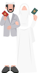 Illustration Of Muslim Wedding Couple