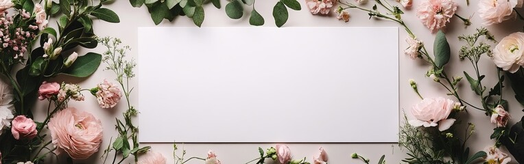 Pastel Wedding Invitation Template with Flowers