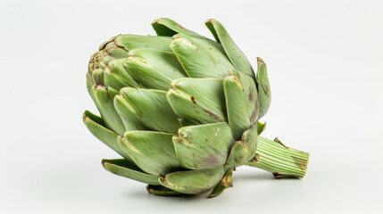 A whole artichoke isolated on white