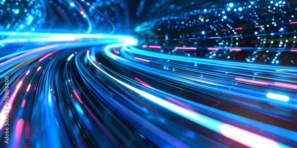 Aufkleber high-speed data flow in a futuristic abstract design