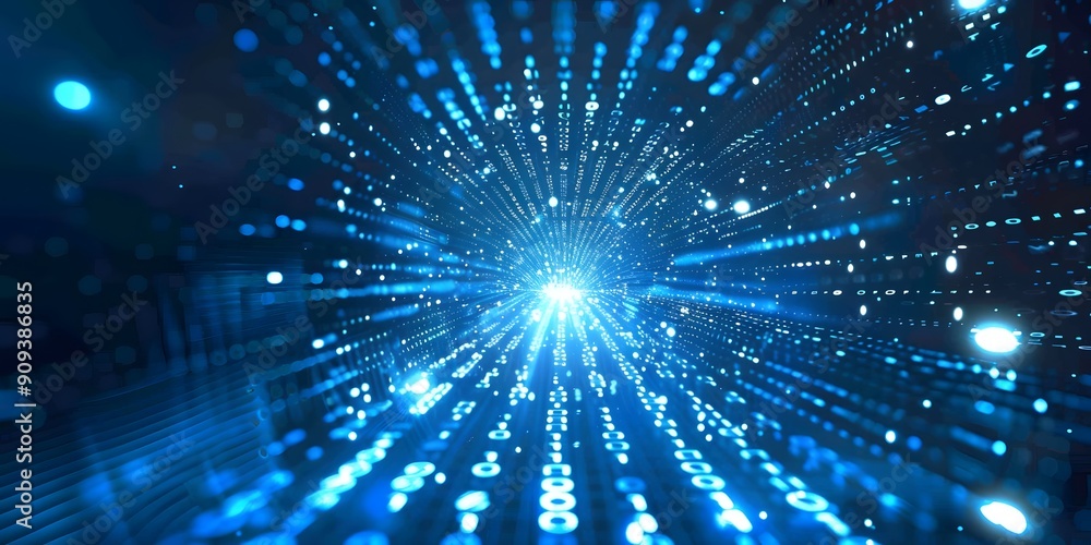 Poster high-speed data flow in a futuristic abstract design