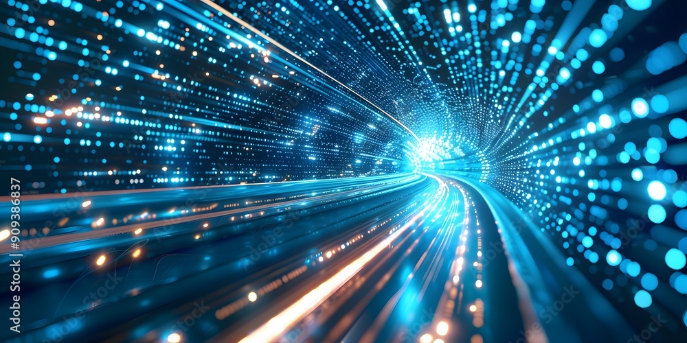 Aufkleber high-speed data flow in a futuristic abstract design