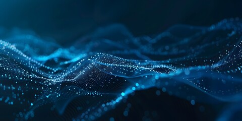 Abstract digital wave of flowing data particles, symbolizing modern data transmission