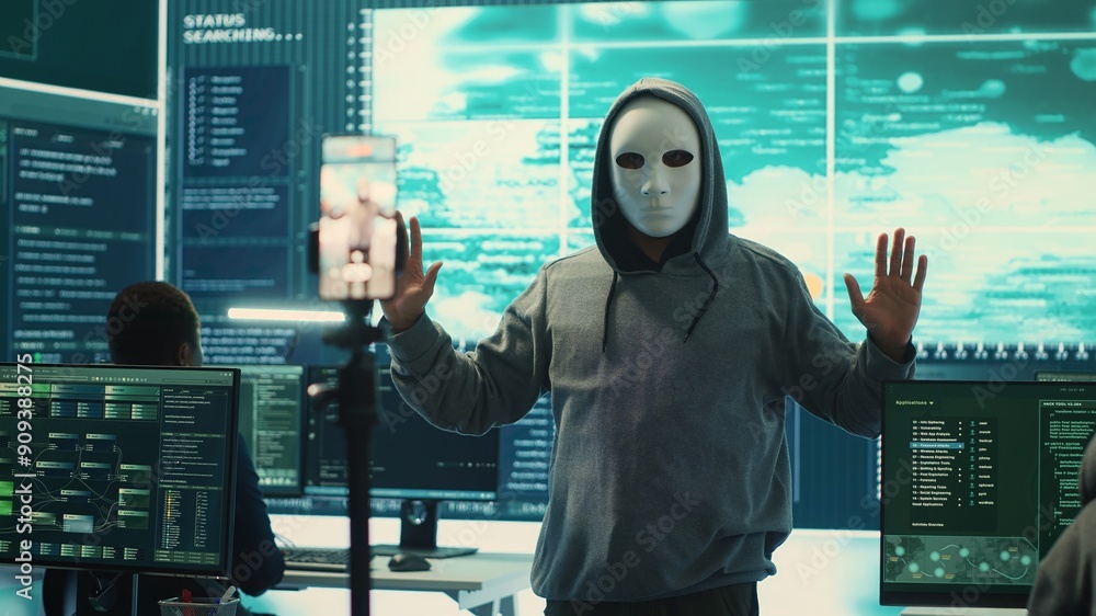 Poster governmental anonymous hackers group asking ransom for state secrets, important hacking activity dur