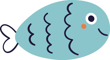 Fish Childish Hand Drawn