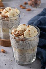 Overnight oats in glasses