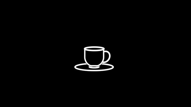 coffee cup icon animation ,Continuous one line drawing animation of a coffee cup. Coffee and tea cup shop concept