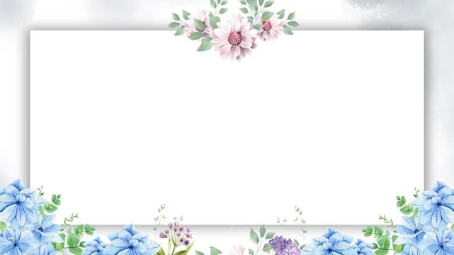 frame with flowers. frame made of watercolor flowers and leaves