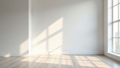 Obraz premium Empty Room with Sunlight Streaming Through Window.