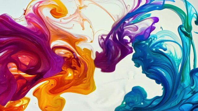 A splash of two complementary colors being mixed together creating an unexpected and intriguing combination.