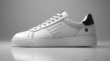 white athletic shoe on white background