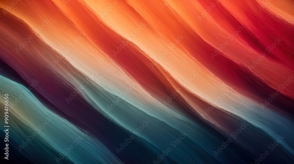 Poster abstract waves of color ebb and flow from warm to cool tones on the canvas