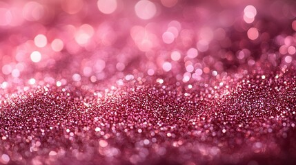 Close-up of Sparkling Pink Glitter with Bokeh Effect