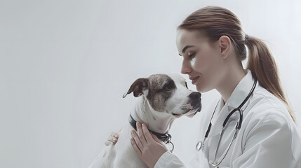 Veterinaria atiende a perro 