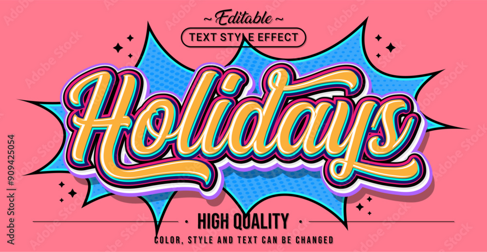 Aufkleber editable text style effect - holidays text style theme.