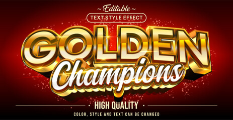 Editable text style effect - Golden Champions text style theme.