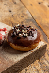 Donuts with chocolate glaze and sprinkles