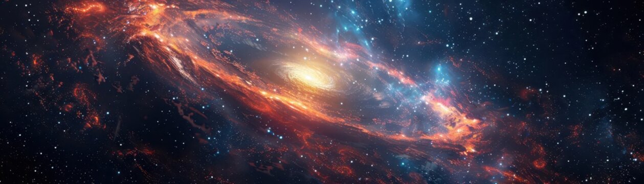 Design a dynamic galaxy scene with a black holes singularity initiating creation