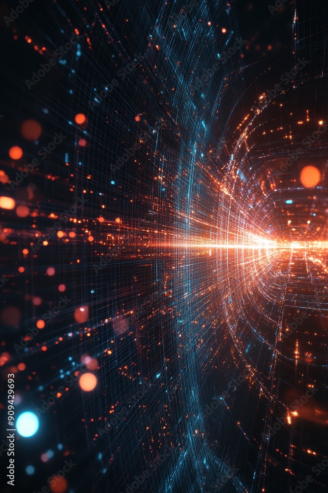 Poster digital artificial intelligence in a futuristic metaverse simulation