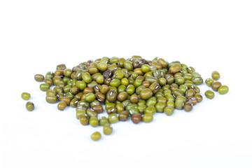 Mung Bean Seeds isolated on white background