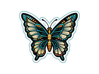 A colorful butterfly with intricate wing patterns, resembling a bio-technological design.