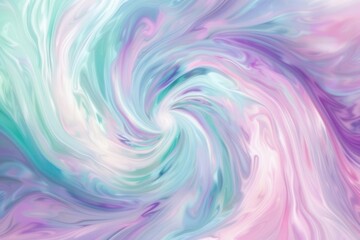 Obraz premium hypnotic vortex of pastel hues soft pinks lavenders and mint greens swirling in mesmerizing patterns dreamy abstract background with fluid motion